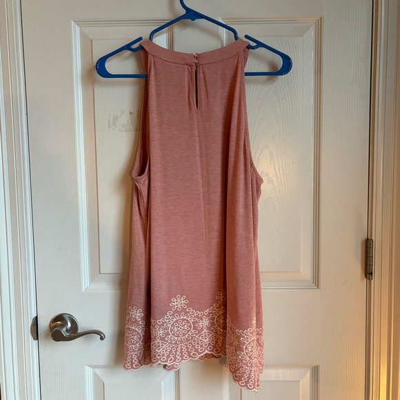 Adrianna Papell Embroidered Halter Top - Picture 2 of 9